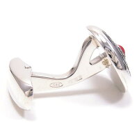 ベルフィオーレ:盾風模様のシルバーカフスボタン