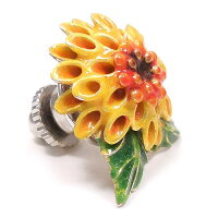 サツルノ:ピンポン菊のシルバーピンブローチ