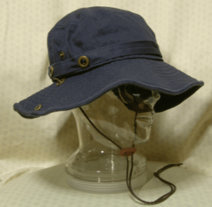 【レディス　コットン100%　アウトドア　ハット】【ALLシーズン対応】綿100％、カラー無地アドベンチャーハット＜ネイビー：約60cm＞【テンガロンハット】【サファリハット】【山ガール】【旅女】【歴女】【トレッキング】【帽子】