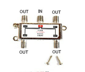 【デジタル対応】アンテナ4分配器 2K/4K/8K対応/10〜3224MHz F-4V 