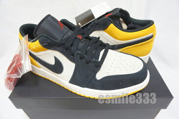 【新古品・未使用品】ナイキ エア ジョーダン 1 ロー つま黒 イエロー 黄色　US9.5/27.5cm NIKE AIR JORDAN 1 LOW BLACK TOE イエロー　yellow メンズ スニーカー【中古】