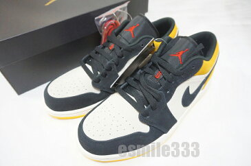 【新古品・未使用品】ナイキ エア ジョーダン 1 ロー つま黒 イエロー 黄色　US10/28cm NIKE AIR JORDAN 1 LOW BLACK TOE イエロー　yellow メンズ スニーカー【中古】