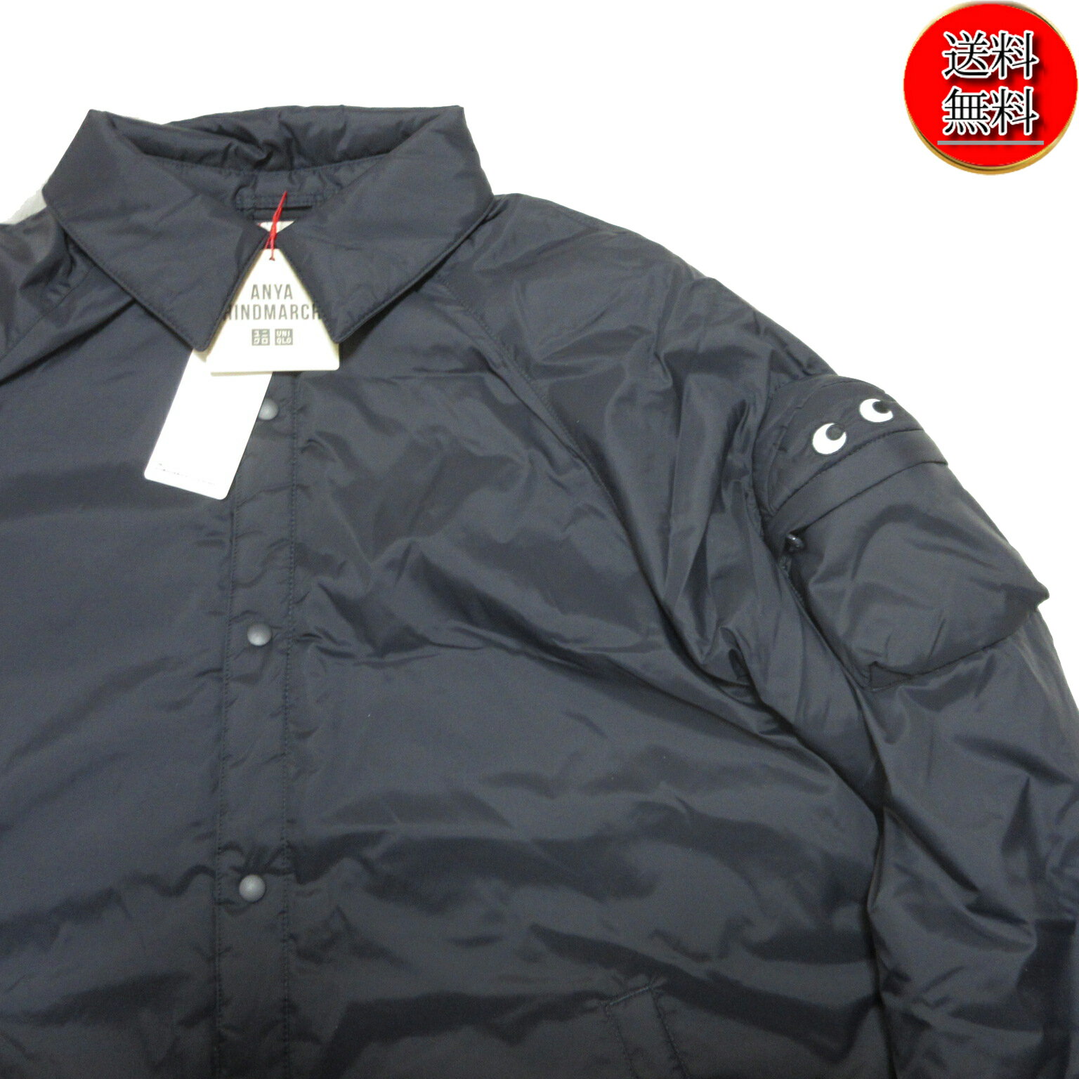 【12/4限定★P最大32倍★楽天SS+39店+学割+店P★要エントリー】【未使用品/送料無料】アニヤハインドマーチxUNIQLO パフテックジャケット ネイビ...