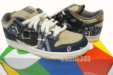 【新古品・未使用品】2020　国内黒タグ NIKE SB TRAVIS SCOTT×NIKE DUNK LOW PRM QS US8.5/26.5cm/トラヴィススコット ダンク ロー ペイズリー バンダナ 【中古】