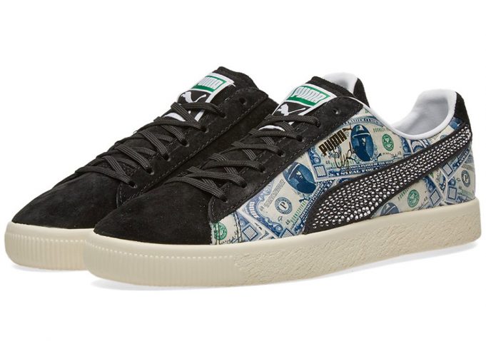 【未使用品/あす楽】国内品 PUMA CLYDE MITA SNEAKERS プーマ クライド ミタ スニーカーズ 別注 ドル札 ラインストーン 364303-02 US9/27cm【中古】