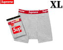 【未使用品/送料無料】国内品 Supreme(シュプリーム)2025SS ヘインズhanes Boxer ボクサーブリーフパンツ 限定カラー グレー XL 2枚...