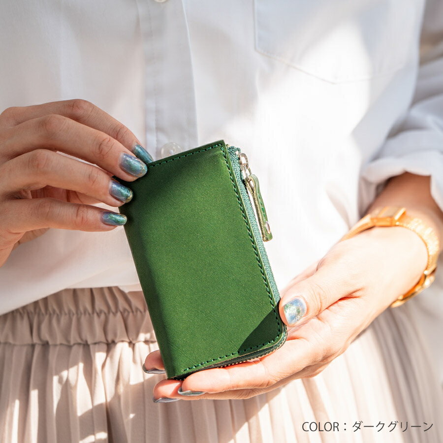 【着後レビュー特典】キーケース スマートキーケース メンズ レディース PELLEZA 栃木レザー 父の日 本革 ヌメ革 4連 ファスナー ポケット 日本製 プレゼント ギフト 全6色