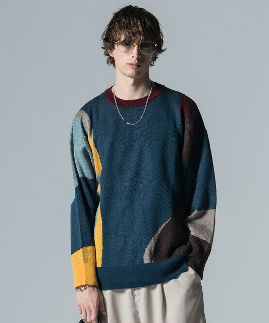 楽天Essex nagasakiglamb 2024 Spring collection お取り寄せ商品【Marble Jacquard Knit / マーブルジャガードニット】ご注文より14日前後のお届け予定。 ニット ジャガード織 春物