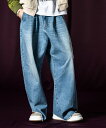 glamb 2024 Spring collection 即出し&お取り寄せ商品【Extra Baggy Bleach Denim / エクストラバギーブリーチデニム】(即出し)1日~2日以内に発送。(お取り寄せ)ご注文より14日前後のお届け予定。ブリーチ デニムパンツ バギーパンツ 春物