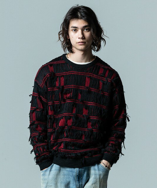 glamb 2023 Autumn collection お取り寄せ商品【Shred Border Knit / シュレッドボーダーニット】ご注..