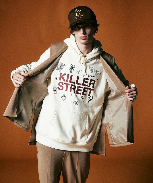 楽天Essex nagasakiglamb 2023 Spring collection お取り寄せ商品【Killer Street Hoodie / キラーストリートフーディ】ご注文より14日前後のお届け予定。スゥエットパーカー.プリント.春物