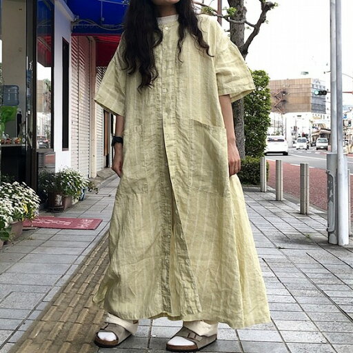 HARVESTY(ハーベスティ) LINEN ATELIER ROBEリネンアトリエローブショートスリーブ ワンピース ロングワンピース HARVESTY(ハーベスティ) LINEN ATELIER ROBEリネンアトリエローブショートスリーブ ワンピース ロングワンピース