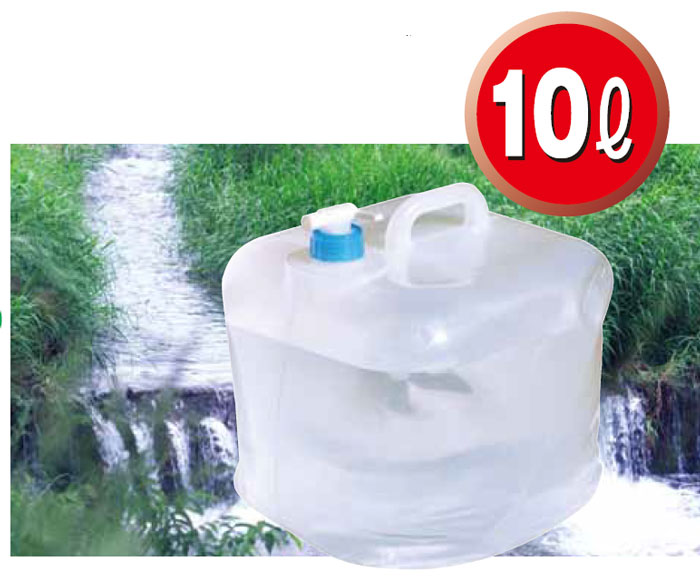 Water Supply Bags - ウォータータンク 10リットル 折りたたみ式 ポリエチレン容器 高さ22.5×横幅22.5×奥行22.5cm 1台単位 乳白色 ノムラテック 防災用 給水袋 水を運ぶタンク コンパクト収納 防災グッズ 地震対策グッズ