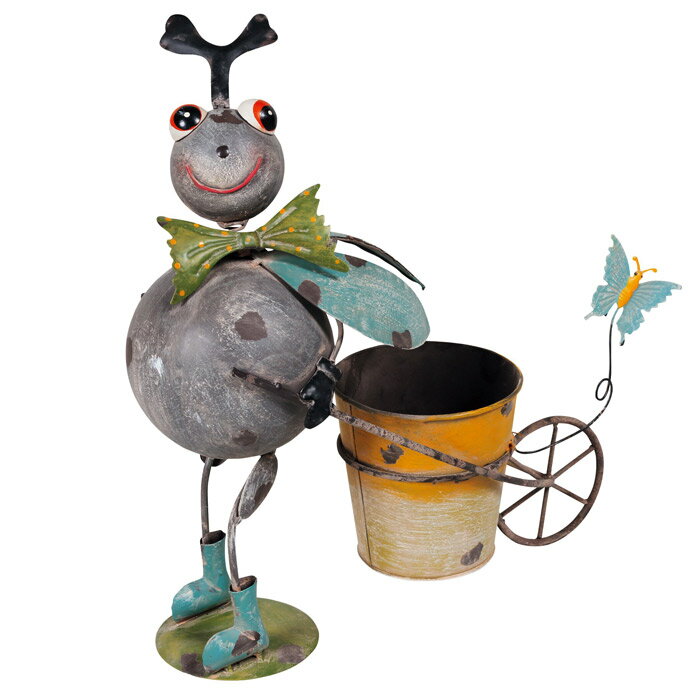 プランタースタンド フラワースタンド オブジェ アイアン プランター 植木鉢 アニマルポット 86383 働きあり 幅340×高さ365×奥行150 プランター...