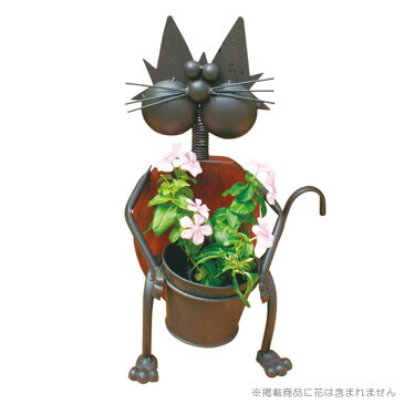 【10%OFFクーポン〜9/4 13:59迄】 プランタースタンド フラワースタンド オブジェ 木製 アイアン プランター 植木鉢 アニマルポット 85684 幅200×高さ450×奥行210 プランターカバー 鉢カバー ガーデニング 園芸用品 ギフト 贈り物