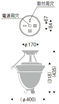 【スーパーSALE特価】 玄関 照明 高級 ペンダントライト 天井 吊り下げ LED ランプ付 ポーチライト 白熱球40W形相当 防雨型 直径400×高さ435mm 照明器具 sh0767-end