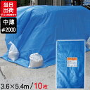 ブルーシート 中薄 3.6m×5.4m #2000 10枚単位 ハトメ付 BS-3654K レジャー シート 敷物 ござ 災害 台風 防災 養生 対策 運動会 行楽 花見 海水浴 キャンプ テント 雨よけ 防水 屋外 アウトドア 作業 道具 DIY