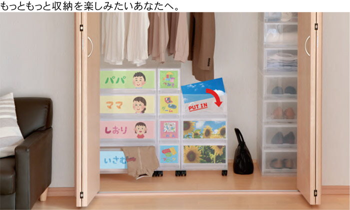 収納 収納ボックス 収納ケース プラストPHOTO 透明 4段 引き出し 幅17×高さ75.5×奥行45cm 3台入り1ケース単位 重ね置き可能 チェスト 見出し 写真 すき間 隙間 サイド ストッカー キッチン サニタリー 洗面 子供 完成品 衣類 タオル 雑多 3