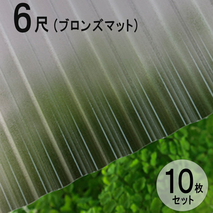 波板 ポリカ ナミイタ 鉄板小波（32波） 6尺 1820×655mm ブロンズマット（850） 茶 10枚セット JIS規格品 タキロン 屋根材 テラス ベランダ 倉庫 車庫 目隠し エクステリア 代金引換不可 送料無料 DIY