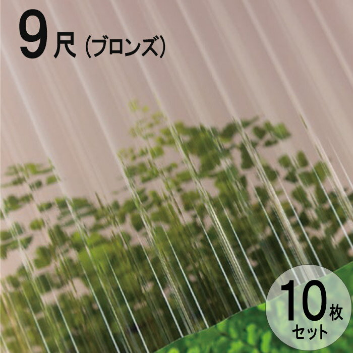 波板 ポリカ ナミイタ 熱線カットタイプ 鉄板小波（32波） 9尺 2730×655mm ブロンズ （4810） 茶 10枚セット JIS規格品 タキロン 屋根材 テラス ベランダ 倉庫 車庫 目隠し 温度上昇 エクステリア 代金引換不可 送料無料 DIY