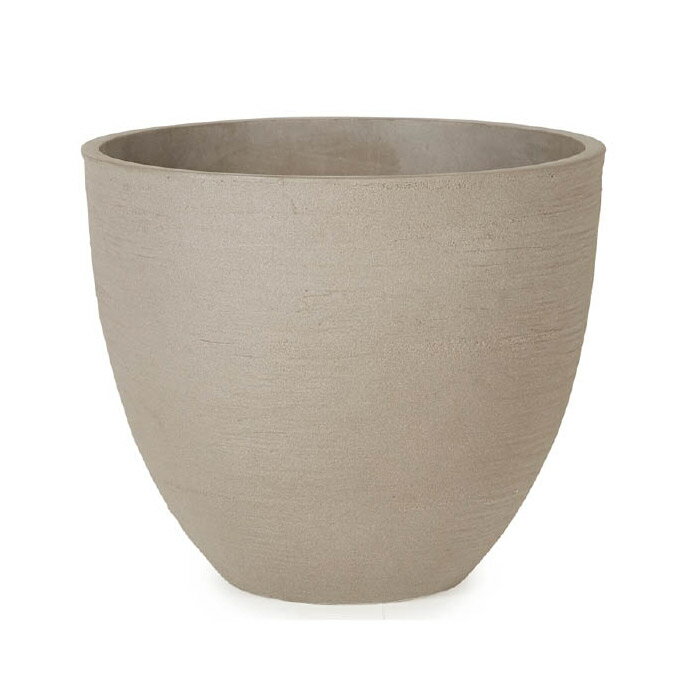 プランター 大型 植木鉢 円形 ファイバーポリレジン 鉢 おしゃれ ソンク ラウンド 直径420×高さ360 ウォームグレ 穴あり ガーデニング 園芸用品 庭 ...