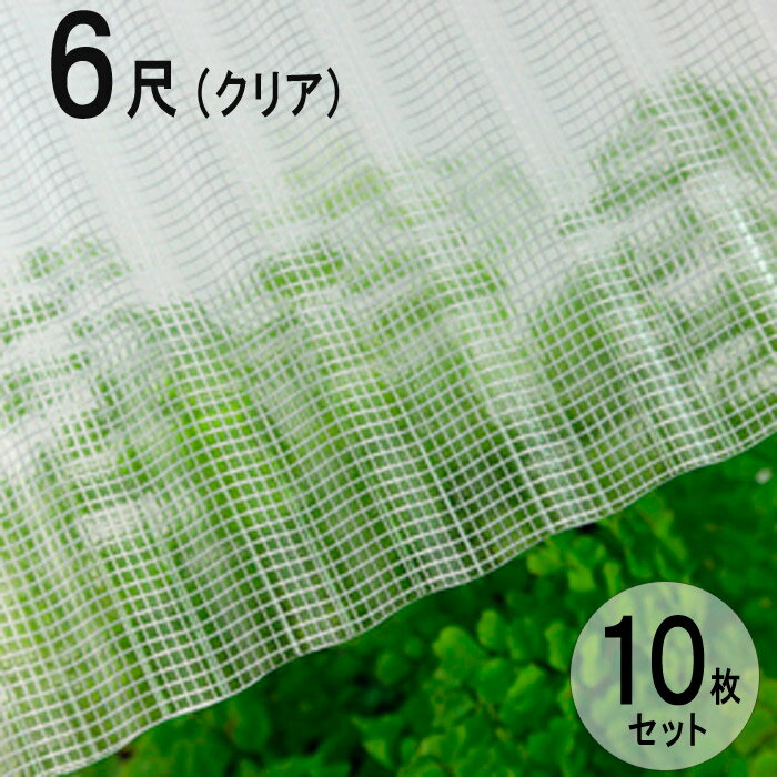 波板 ガラスネット 強化ナミイタ S 鉄板小波（32波） 6尺 1820×655mm クリア（600） 透明 10枚セット JIS規格品 タキロン ナミイタ 屋根材 テラス ベランダ 倉庫 車庫 目隠し 壁 下屋 リフォーム 間仕切り 代金引換不可 DIY