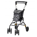 シルバーカー ショッピングカート 4輪 座れる 手押し車 ライトステップタイニーW ヌーボー レガロ 幅42×奥行56×高さ83〜92cm モノトーン アルミ ...