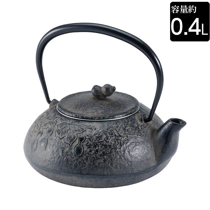南部鉄器 南部鉄 急須 ひさご 直径12.5×高さ12.7cm 容量約0.4L 1台単位 内面ホーロー仕上 ステンレス製茶こし付 カシュー焼付 奥州 伝統工芸 国産 お茶 緑茶 キッチン用品 お祝い 内祝い 【送料無料・代金引換不可】