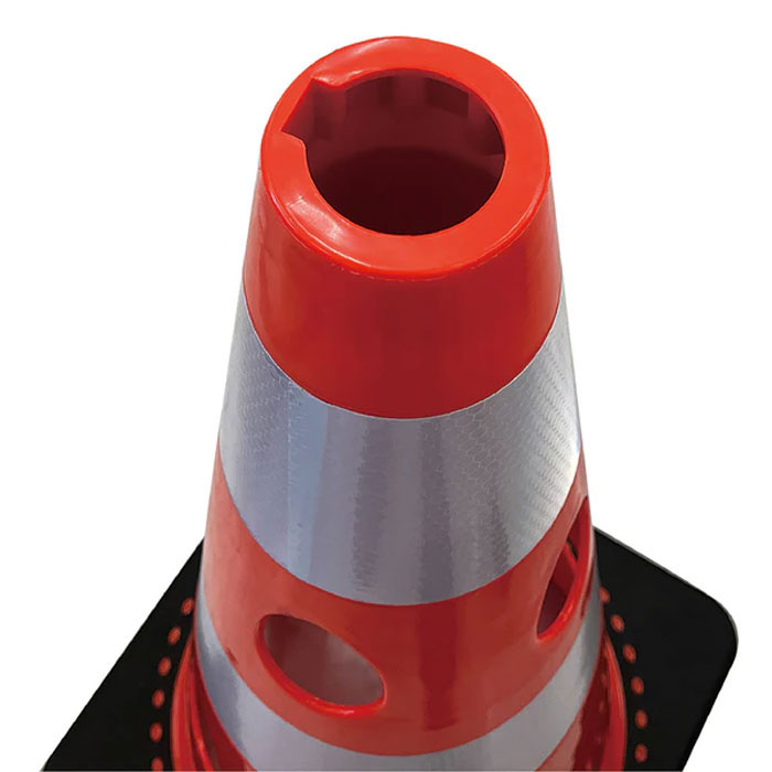 カラーコーン 穴あきコーン パイロン ブラック 黒 トラ 幅約360×奥行約360×高さ約7...