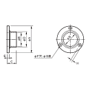 パイプ ソケット 受金具 ハンガー 掛け パイプジョイント クロームメッキ DCソケット 19mm 外径直径42×高さ15.5mm 1台単位 適用パイプ19mm 手すり インテリア クローゼット 押入れ 便利 収納 衣類 整理 DIY リフォーム 新築 店舗