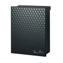 【8%OFFクーポン6/4 14時まで】 ポスト 郵便受け 壁掛け郵便ポスト ノベル 大型配達物対応 壁付け デザイン1 ブラック 左勝手 (T型カムロック付)