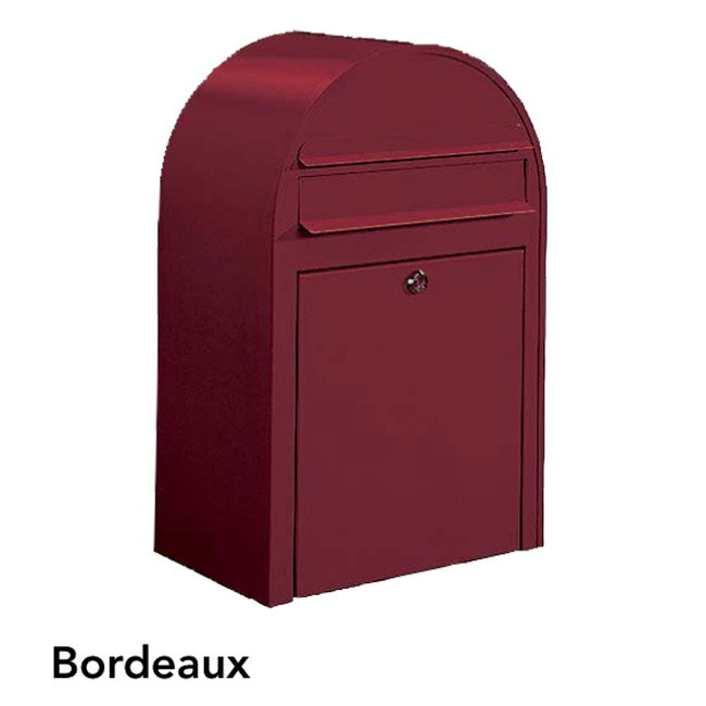 【10%OFF！スーパーSALE特価】 ポスト 郵便受け 壁掛け郵便ポスト デザインポスト ボビ ボルドー 前入れ前出し 鍵付き スタンド対応可 集合住宅対応