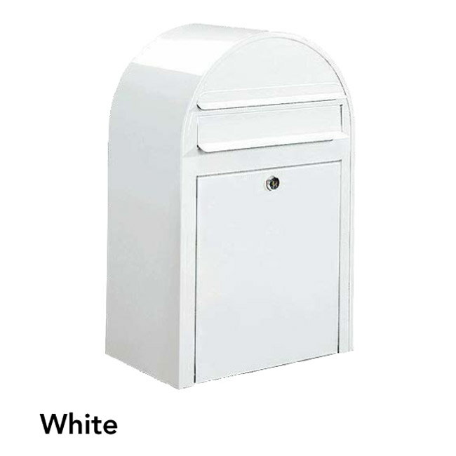 【10%OFF！スーパーSALE特価】 ポスト 郵便受け 壁掛け郵便ポスト デザインポスト ボビ ホワイト 前入れ前出し 鍵付き スタンド対応可 集合住宅対応