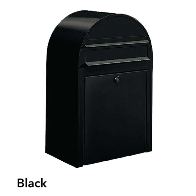 【10%OFF！スーパーSALE特価】 ポスト 郵便受け 壁掛け郵便ポスト デザインポスト ボビ ブラック 前入れ前出し 鍵付き スタンド対応可 集合住宅対応