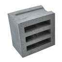 ブロック 塀 アプローチ エントランス レンガ セラボックス EYE(アイ) コーナー いぶし (配筋溝あり・2本溝) 1個単位 屋外壁 diy