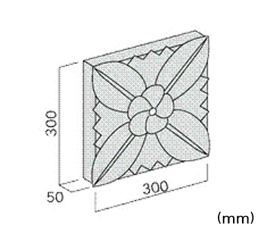 壁飾りブロックス 石 ストーンストーンレリーフ クチナシ3030穴なし 飾りブロック 外壁 外構工事 2