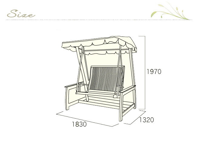 【300円OFFクーポンあり】 ブランコ 屋外 庭用 木製 デラックススイングラブベンチ 幅1830ミリ ガーデンファニチャー 組立品