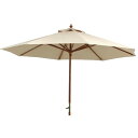 パラソル ガーデンパラソル 日よけ 日除け 木製パラソル アイボリー 幅2700mm UVカット99.9% ガーデン家具 おしゃれ 庭 テラス ベランダ バルコ...