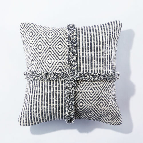 CLOVER(クローバー) ボヘミアクロスクッションカバー 45x45クッション カバー 45×45 フリンジ boho ボーホー ファブリック 45 45cm おしゃれ 西海岸風 ボヘミアン ナチュラル コットン インテリア インテリア雑貨