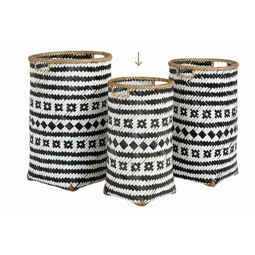 NORDAL(ノルダル) ラウンド バンブーバスケットΦ30×H49cm カゴ バスケット 竹かご おもちゃ箱 ランドリーバック ブランケット入れ ストック入れ 手編みカゴ 洗濯カゴ