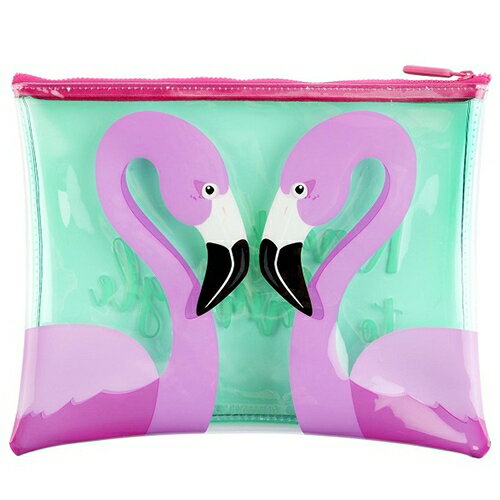 SUNNYLIFE(サニーライフ) シースルーポーチ フラミンゴポーチ 小物入れ おしゃれ ビニール クリア 透明 シースルー クリアポーチ ビニールポーチ ケース 入れ物 かわいい 可愛い フラミンゴ フラミンゴ柄 フラット バッグイン