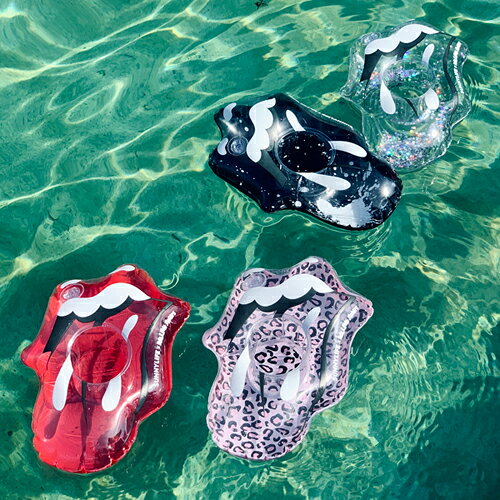 SUNNYLIFE(サニーライフ) ドリンクホルダー4個セット The Rolling Stones コラボアイテム ローリング・ストーンズ ミニ浮き輪 海水浴 プール 夏 水遊び レジャー 水着 川遊び 水泳 スイミング おしゃれ 可愛い