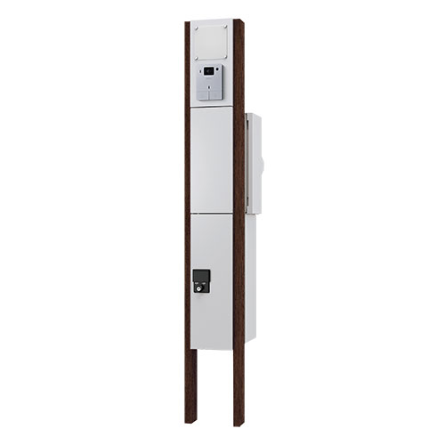 門柱ユニット インターホン取付仕様 ■サイズ：H1793×W210×D400mm(施工後の高さ:1493mm) ■仕上： 支柱:粉体塗装(マットブラック)或いはPVC+アクリルフォルム(他4色) インターホンパネル:粉体塗装 ■材質： 支柱:アルミ インターホンパネル:高純度フェライトステンレス t=0.8mm 表札プレート:アクリル ■質量：17.6kg ■付属品：非常開錠キー2本、ポスト用スノコ2枚1セット、宅配ボックス用スノコ2枚1セット、ネームシート(ブラックまたはライトグレー)1枚、CD管ジョイント、インターホンステー1個、取付ねじ4本、表札プレート1枚、取付化粧ねじ4本 ■購入に関する注意事項： ・組み上げ出荷のため、受注生産品です。 ・代表画像です。(照明無しのフェイスはサブ画像でご参照ください) ・インターホン子機は別途お買い求めください。露出型インターホン子機対応。 ■特長： ・ポスト(前入横出/壁貫通・防滴タイプ/左右勝手)KS-MAB3を組み込んだ〈門柱ユニット〉です。 ・メール便や大型の郵便物でもスムーズに受け取れます。 ・独自開発の盗難配慮機構「ナスタガード」(意匠登録済) ・受け取るだけでなく荷物の発送もできる宅配ボックス。 ・2047通りの番号設定ができるワンタイムパスワード式のプッシュボタン錠(緊急時には付属の鍵を使って解錠可能) ・解錠・施錠のスムーズさをつい今日した専用大型ダイヤル錠。 ■ご注意： ・調光器を組み合わせて使用することはできません。 ・宅配ボックスは前入前出(右勝手)のみとなります。 ・「受取可能な最大サイズ」とは、宅配ボックスで受取・取出が可能な最大寸法です。最大サイズを超える荷物の受取はできません。目安寸法につき、梱包の状態によっては受け取れない場合もございます。 ・LEDが高感度である性質上、電源回路の構成状態によってはスイッチを切っても薄暗く点灯している場合があります。 ・雨水が浸入しても郵便物や荷物が濡れにくい防滴構造を採用しております。防水構造ではありませんので、強風雨や諸条件によっては郵便物や荷物が濡れることがあります。 (sug-cd: 259-087)類似商品はこちら門柱ユニット ライトグレー 右勝手 LED照明214,833円門柱ユニット グレーブラック 左勝手 LED照214,833円門柱ユニット ライトグレー 左勝手 LED照明198,603円門柱ユニット ダークブラウン 左勝手 LED照214,833円門柱ユニット ダークブラウン 左勝手 LED照214,833円門柱ユニット ボルドー 左勝手 LED照明・表214,833円門柱ユニット ホワイト 左勝手 LED照明・表214,833円門柱ユニット ライトグレー 左勝手 LED照明214,833円門柱ユニット ライトグレー 左勝手 LED照明214,833円新着商品はこちら2026/10/20安心クッションはさみこみ型 コーナー用 AC-546円2026/10/19安心クッション みつあし AC-209 イエロ529円2026/10/19安心クッション みつあし AC-213 ブラッ529円