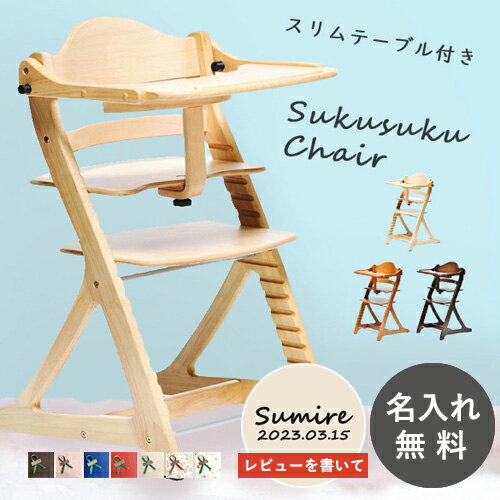 【レビュー特典】【名入れ・簡易ラッピング無料】すくすくチェア スリム プラス テーブル付き ベビーチェア 高さ調節 ギフト プレゼント 出産祝いのサムネイル