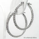ピアス ダイヤモンド 1ct フープピアス 中折れピアス エタニティピアス 24mm 18金 k18 18k イエローゴールド ピンクゴールド ホワイトゴールド...
