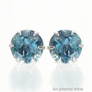 一粒ピアス サンタマリアアフリカーナアクアマリン 4mm 3月誕生石 k18 18金 スタッドピアス セカンドピアス ポイント消化 品質保証書 女性 レディース...
