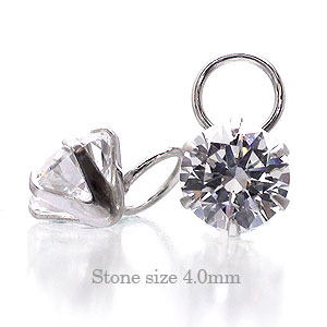 フープ ピアスチャーム キュービックジルコニア シグニティ社製 キュービックジルコニア4mm 14金 K14WG ピアス別売り レディース ジュエリー アクセサ...