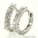 ダイヤモンドピアス 0.4ct 中折れ式 エタニティ フープピアス 18金 k18 18k イエローゴールド ピンクゴールド ホワイトゴールド レディース ジュ...