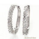 ピアス ダイヤモンド 0.5ct パヴェ フープピアス 中折れピアス エタニティピアスピアス 18金 k18 18k イエローゴールド ピンクゴールド ホワイト...