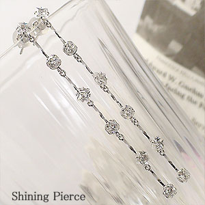 ロングピアス キュービックジルコニア K14ホワイトゴールド 品質保証書 女性 レディース ジュエリー アクセサリー 人気 おすすめ プレゼント ギフト 贈り物...